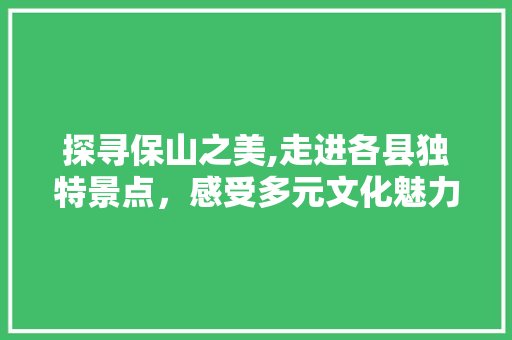 探寻保山之美,走进各县独特景点，感受多元文化魅力