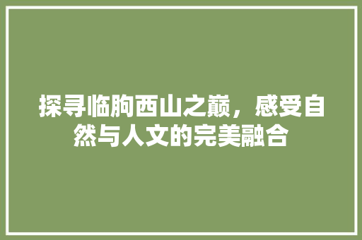 探寻临朐西山之巅，感受自然与人文的完美融合