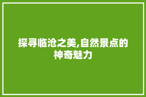 探寻临沧之美,自然景点的神奇魅力