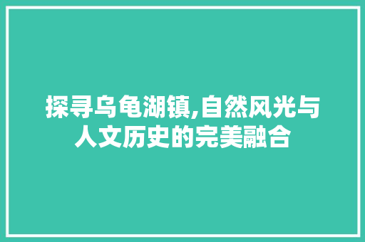 探寻乌龟湖镇,自然风光与人文历史的完美融合