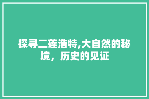 探寻二莲浩特,大自然的秘境，历史的见证