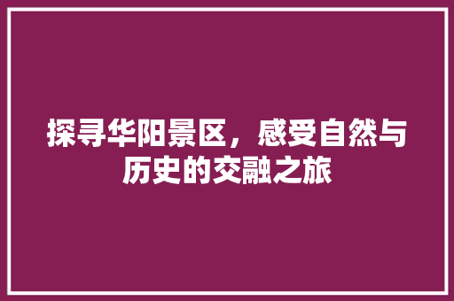 探寻华阳景区，感受自然与历史的交融之旅