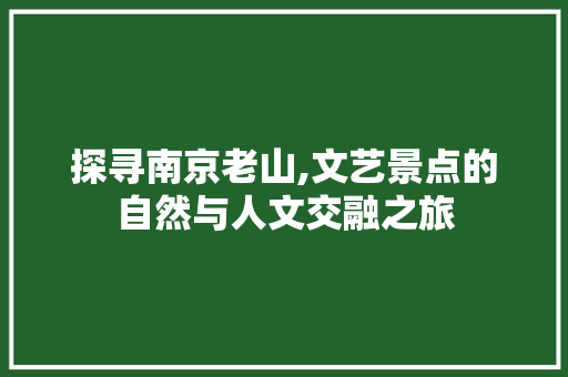 探寻南京老山,文艺景点的自然与人文交融之旅