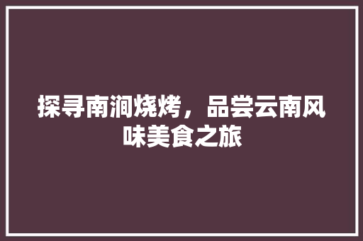 探寻南涧烧烤，品尝云南风味美食之旅