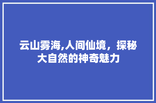 云山雾海,人间仙境，探秘大自然的神奇魅力