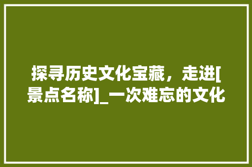 探寻历史文化宝藏，走进[景点名称]_一次难忘的文化之旅