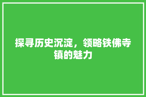 探寻历史沉淀，领略铁佛寺镇的魅力