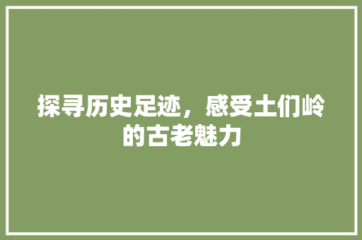 探寻历史足迹，感受土们岭的古老魅力