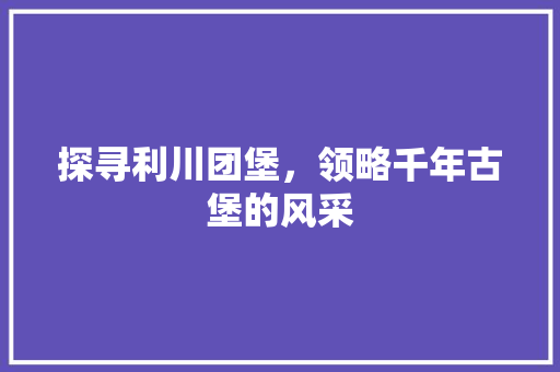 探寻利川团堡，领略千年古堡的风采