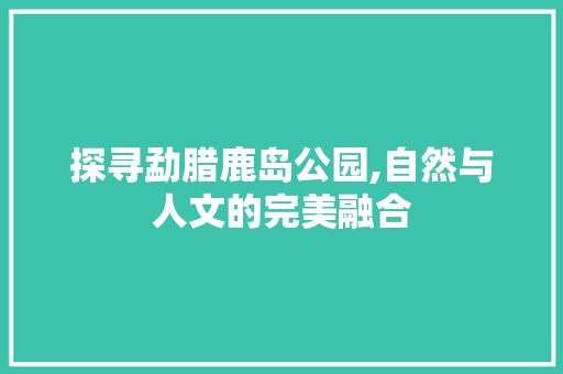 探寻勐腊鹿岛公园,自然与人文的完美融合