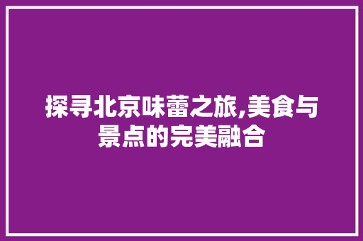 探寻北京味蕾之旅,美食与景点的完美融合