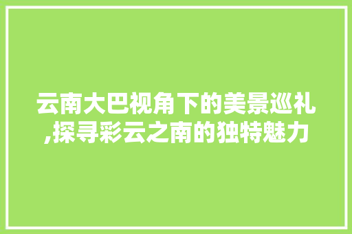 云南大巴视角下的美景巡礼,探寻彩云之南的独特魅力  第1张