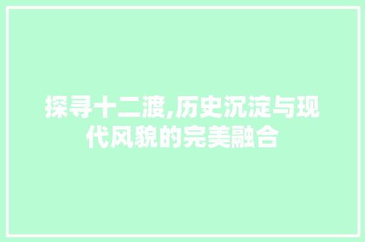 探寻十二渡,历史沉淀与现代风貌的完美融合