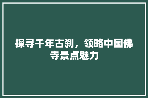 探寻千年古刹，领略中国佛寺景点魅力