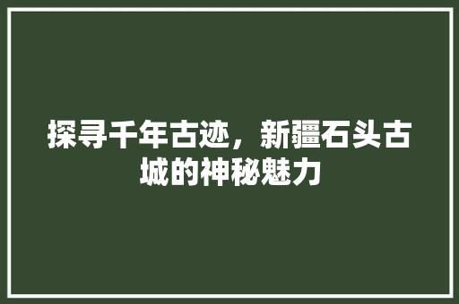 探寻千年古迹，新疆石头古城的神秘魅力