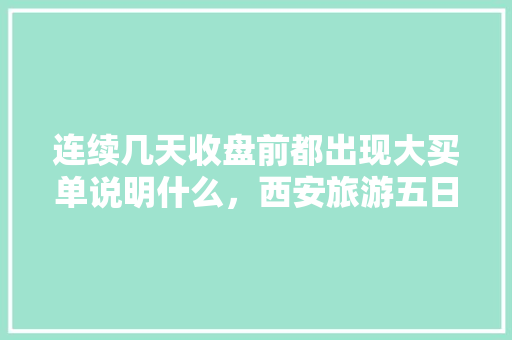 连续几天收盘前都出现大买单说明什么，西安旅游五日游价格。