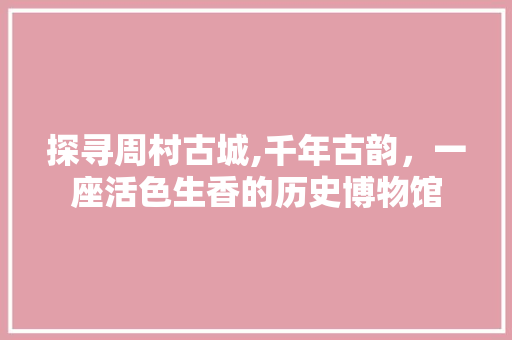 探寻周村古城,千年古韵，一座活色生香的历史博物馆