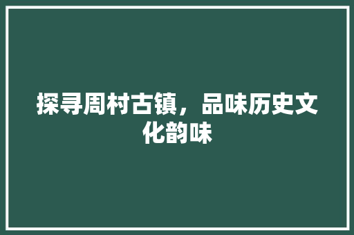 探寻周村古镇，品味历史文化韵味