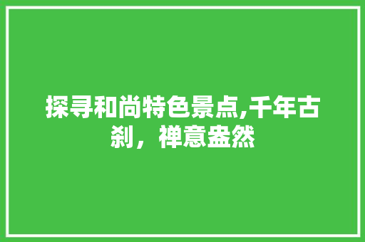 探寻和尚特色景点,千年古刹，禅意盎然