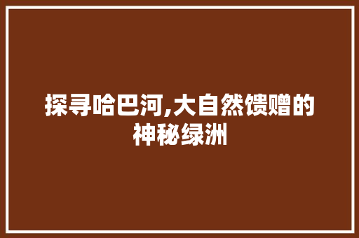 探寻哈巴河,大自然馈赠的神秘绿洲