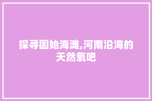 探寻固始海滩,河南沿海的天然氧吧