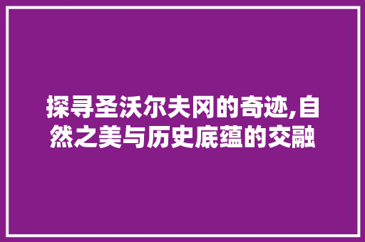 探寻圣沃尔夫冈的奇迹,自然之美与历史底蕴的交融