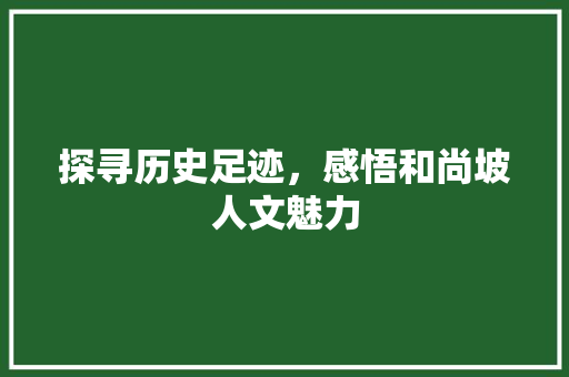 探寻历史足迹，感悟和尚坡人文魅力