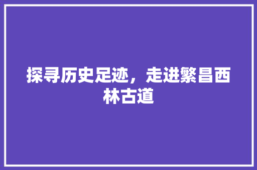 探寻历史足迹，走进繁昌西林古道