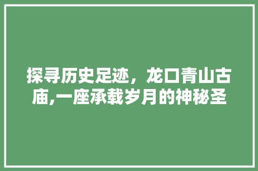 探寻历史足迹，龙口青山古庙,一座承载岁月的神秘圣地