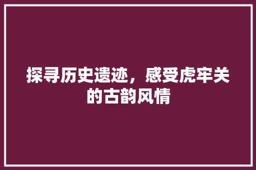 探寻历史遗迹，感受虎牢关的古韵风情