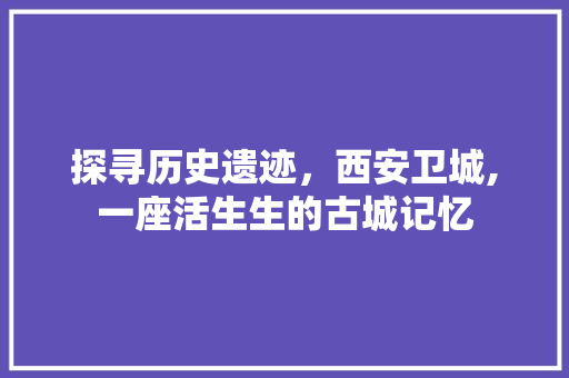 探寻历史遗迹，西安卫城,一座活生生的古城记忆