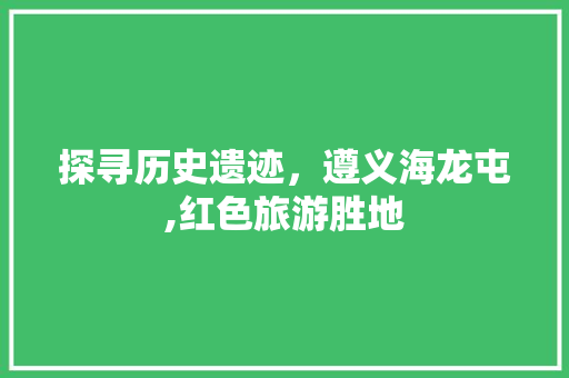 探寻历史遗迹，遵义海龙屯,红色旅游胜地