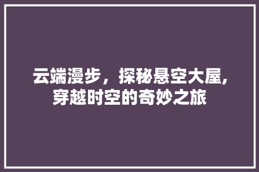 云端漫步，探秘悬空大屋,穿越时空的奇妙之旅