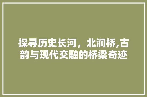 探寻历史长河，北涧桥,古韵与现代交融的桥梁奇迹