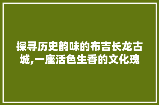 探寻历史韵味的布吉长龙古城,一座活色生香的文化瑰宝