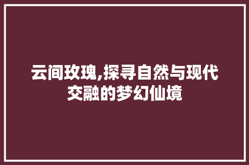 云间玫瑰,探寻自然与现代交融的梦幻仙境