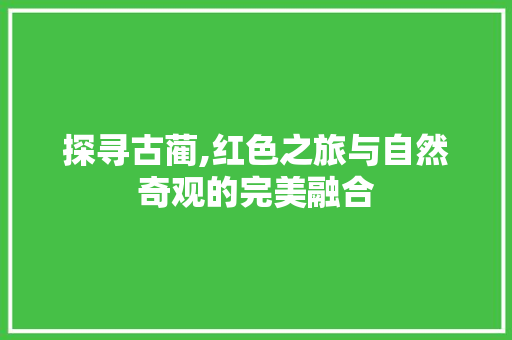 探寻古蔺,红色之旅与自然奇观的完美融合