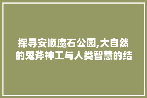 探寻安顺魔石公园,大自然的鬼斧神工与人类智慧的结晶