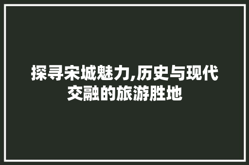 探寻宋城魅力,历史与现代交融的旅游胜地