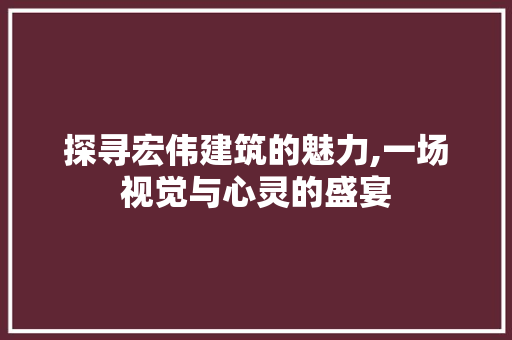 探寻宏伟建筑的魅力,一场视觉与心灵的盛宴