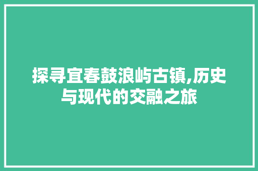 探寻宜春鼓浪屿古镇,历史与现代的交融之旅