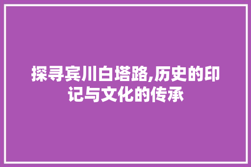 探寻宾川白塔路,历史的印记与文化的传承