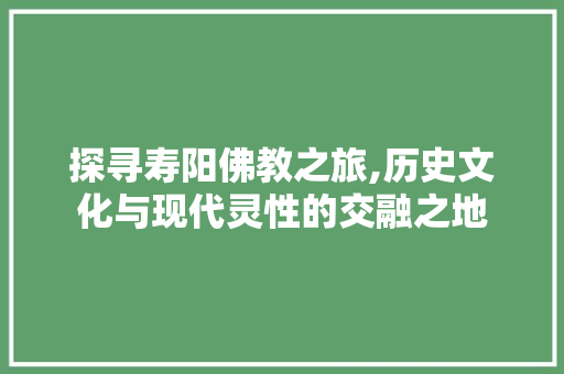 探寻寿阳佛教之旅,历史文化与现代灵性的交融之地