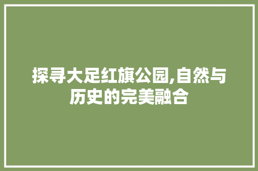 探寻大足红旗公园,自然与历史的完美融合