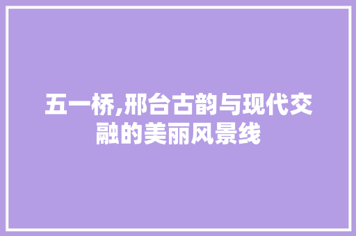 五一桥,邢台古韵与现代交融的美丽风景线