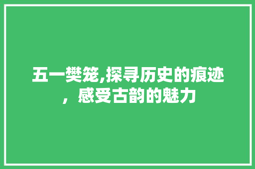 五一樊笼,探寻历史的痕迹，感受古韵的魅力  第1张