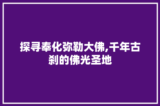 探寻奉化弥勒大佛,千年古刹的佛光圣地