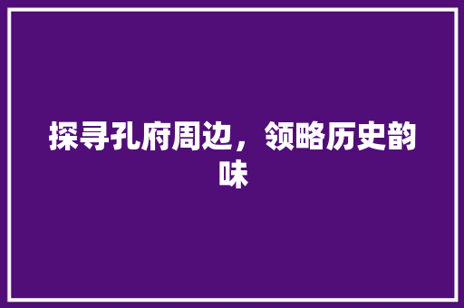 探寻孔府周边，领略历史韵味