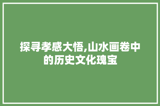 探寻孝感大悟,山水画卷中的历史文化瑰宝