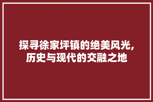 探寻徐家坪镇的绝美风光,历史与现代的交融之地